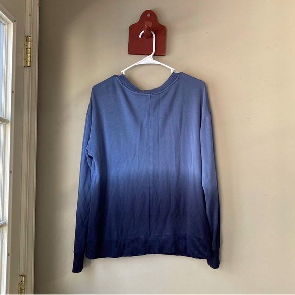 Splendid Blue Tie Dye Oversized Soft Long Sleeve Pullover Crewneck Top M - Picture 4 of 6